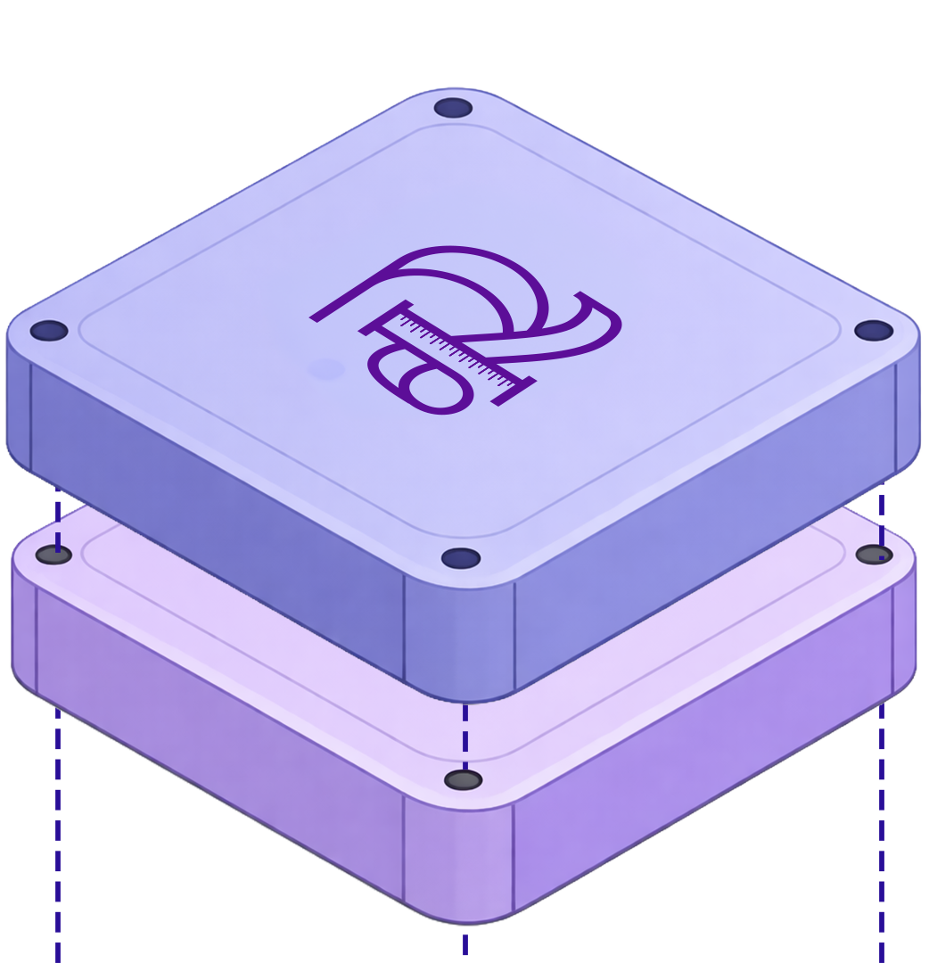 Isometric AI system illustration — top layer